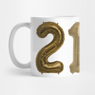 Bronze 21st Birthday Metallic Helium Balloons Numbers Mug